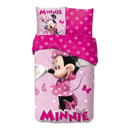 Disney Minnie rozā bantītes gultasveļas komplekts 140–200 cm, 65 x 65 cm