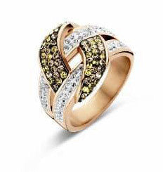 Viktorijas rozā zelta krāsas daudzkrāsains akmens gredzens
