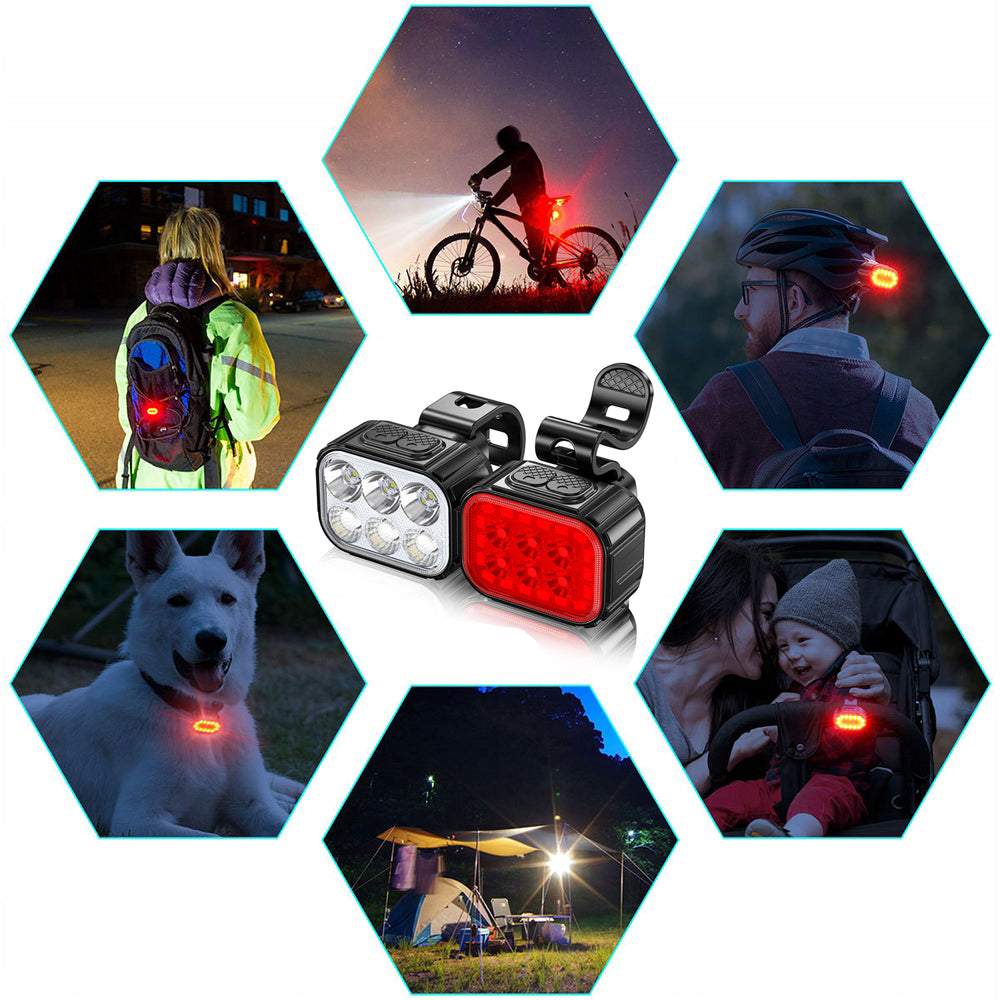 Velosipēda lukturi aizmugurējais + priekšējais ūdensizturīgas