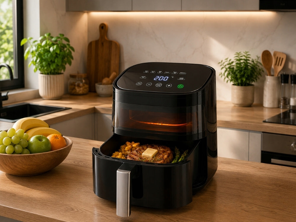 Karstā gaisa friteris 4l, 1200w, 8 programmas
