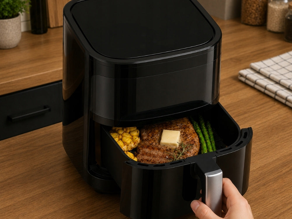 Karstā gaisa friteris 4l, 1200w, 8 programmas