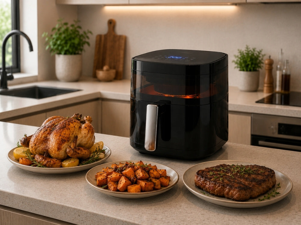 Karstā gaisa friteris 4l, 1200w, 8 programmas