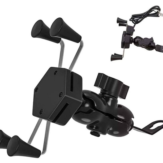 Motocikla tālruņa turētājs - lādētājs 2A