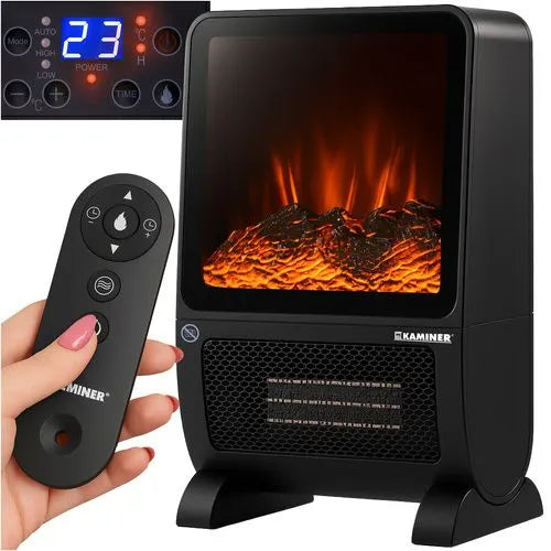 Elektriskais keramiskais sildītājs 2000 W ar 3D liesmas efektu, kamīns