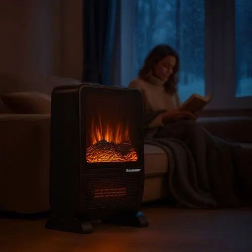 Elektriskais keramiskais sildītājs 2000 W ar 3D liesmas efektu, kamīns