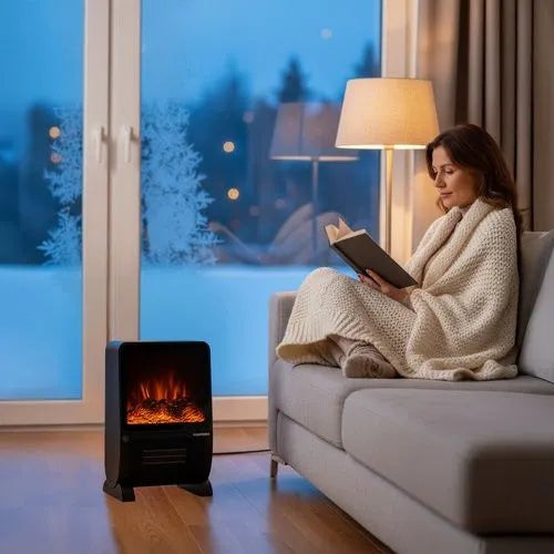Elektriskais keramiskais sildītājs 2000 W ar 3D liesmas efektu, kamīns