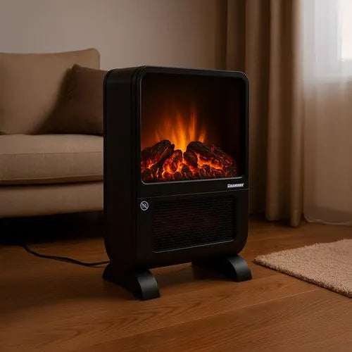 Elektriskais keramiskais sildītājs 2000 W ar 3D liesmas efektu, kamīns