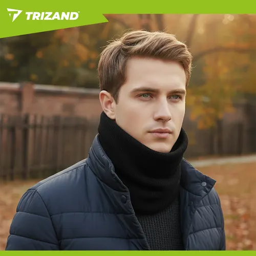 Vīriešu ziemas šalle caurule, kakla sildītājs, melns