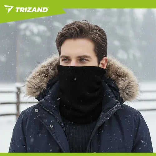 Vīriešu ziemas šalle caurule, kakla sildītājs, melns