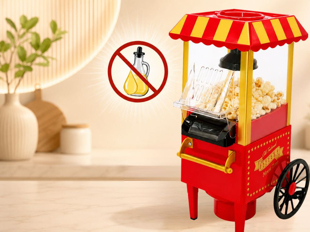 Popkorna Mašīna Retro Stila, 1200W, Bez Eļļas