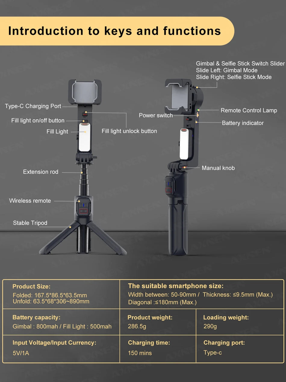 2 asu karkasa stabilizators + pašbildes nūja ar noņemamu uzpildes gaismu
