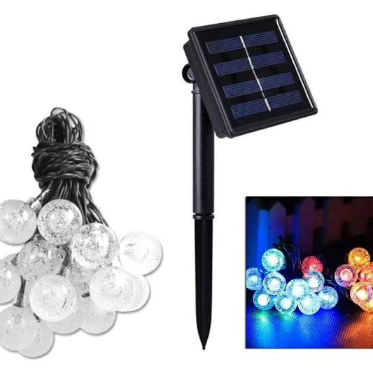 RGB LED Virtene 20 lampas ar saules paneli dārzam